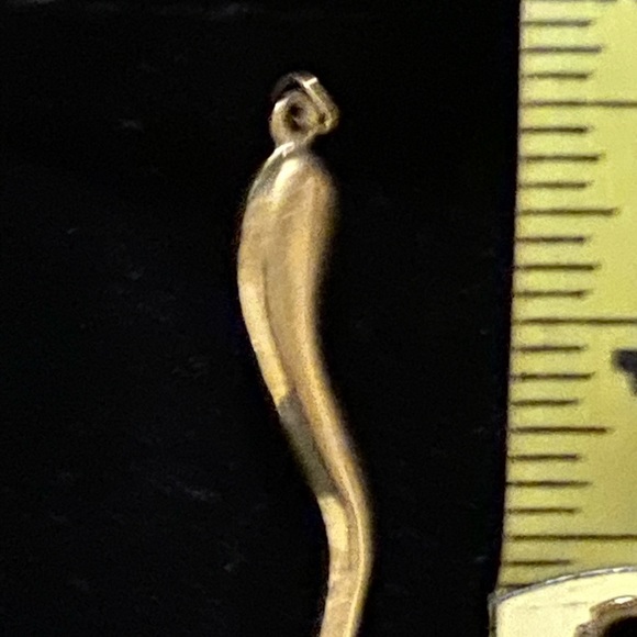 💛NWOT VTG 14K Solid Gold Italian Large Horn Pendant - Picture 5 of 11